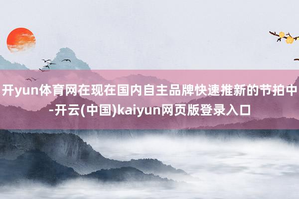 開yun體育網　　在現在國內自主品牌快速推新的節拍中-開云(中國)kaiyun網頁版登錄入口