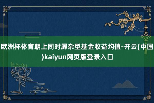 歐洲杯體育朝上同時羼雜型基金收益均值-開云(中國)kaiyun網頁版登錄入口